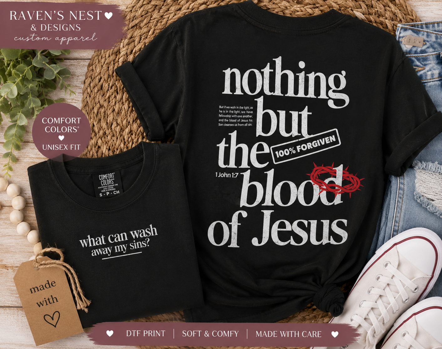 Nothing But the Blood of Jesus Christian Sweatshirt